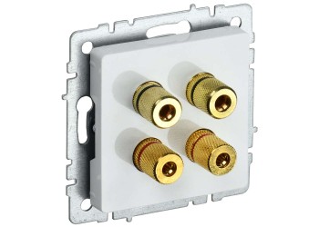 BRITE Аудиорозетка 4-местная РА10-БрБ белый IEK BR-S40-K01
