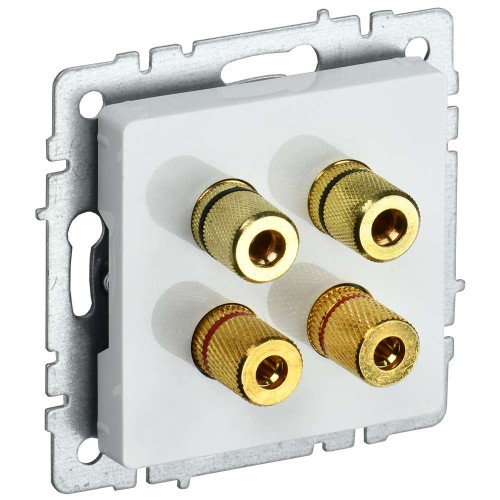 BRITE Аудиорозетка 4-местная РА10-БрБ белый IEK BR-S40-K01, купить в Минске по самой низкой цене