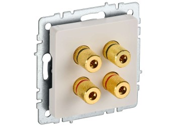 BRITE Аудиорозетка 4-местная РА10-БрКр бежевый IEK BR-S40-K10
