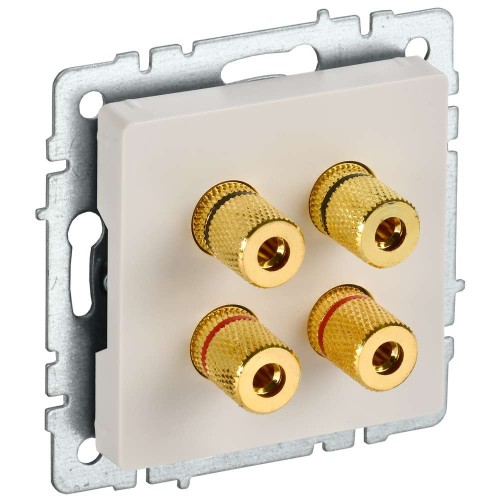 BRITE Аудиорозетка 4-местная РА10-БрКр бежевый IEK BR-S40-K10, купить в Минске по самой низкой цене