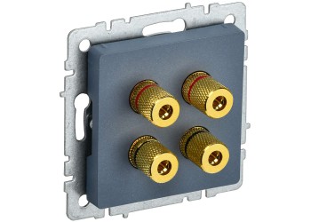 BRITE Аудиорозетка 4-местная РА10-БрМ маренго IEK BR-S40-K35