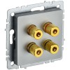 BRITE Аудиорозетка 4-местная РА10-БрС сталь IEK BR-S40-K46, купить в Минске по самой низкой цене