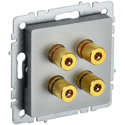 BRITE Аудиорозетка 4-местная РА10-БрС сталь IEK BR-S40-K46, купить в Минске по самой низкой цене