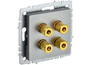 BRITE Аудиорозетка 4-местная РА10-БрС сталь IEK BR-S40-K46