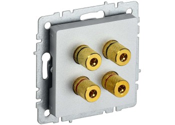 BRITE Аудиорозетка 4-местная РА10-БрА алюминий IEK BR-S40-K47