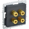 BRITE Аудиорозетка 4-местная РА10-БрГ графит IEK BR-S40-K53, купить в Минске по самой низкой цене