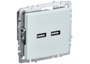 BRITE Розетка USB A+A 5В 3,1А РЮ10-1-БрЖ жемчуг IEK BR-U21-D31-K36