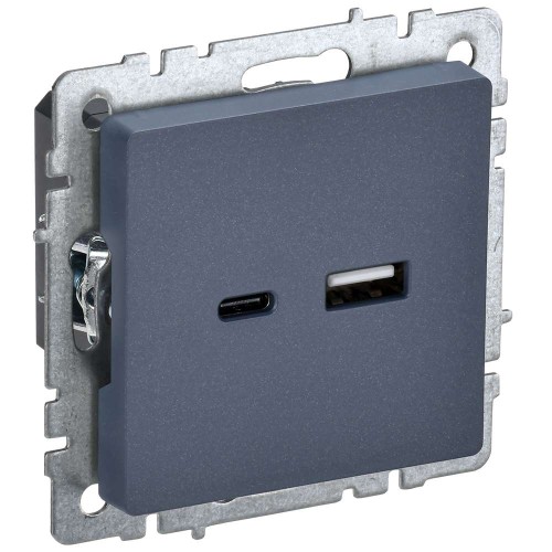 BRITE Розетка USB A+C 18Вт РЮ11-1-БрМ маренго IEK BR-U22-018-K35, купить в Минске по самой низкой цене