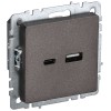 BRITE Розетка USB A+C 18Вт РЮ11-1-БрТБ темная бронза IEK BR-U22-018-K45, купить в Минске по самой низкой цене