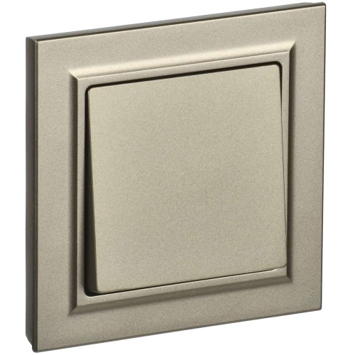 BRITE Выключатель 1-клавишный 10А в сборе ВСР10-1-0-БрШ шампань IEK BR-V10-0-10-K37-F, купить в Минске по самой низкой цене