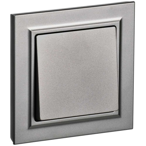 BRITE Выключатель 1-клавишный 10А в сборе ВСР10-1-0-БрС сталь IEK BR-V10-0-10-K46-F, купить в Минске по самой низкой цене