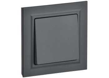 BRITE Выключатель 1-клавишный 10А в сборе ВСР10-1-0-БрГ графит IEK BR-V10-0-10-K53-F