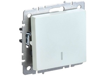 BRITE Выключатель 1-клавишный с индикацией 10А ВС10-1-1-БрЖ жемчуг IEK BR-V10-1-10-K36