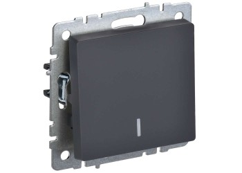 BRITE Выключатель 1-клавишный с индикацией 10А ВС10-1-1-БрГ графит IEK BR-V10-1-10-K53