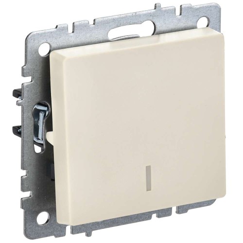 BRITE Выключатель 1-клавишный проходной с индикацией 10А ВС10-1-7-БрКр бежевый IEK BR-V12-1-10-K10, купить в Минске по самой низкой цене