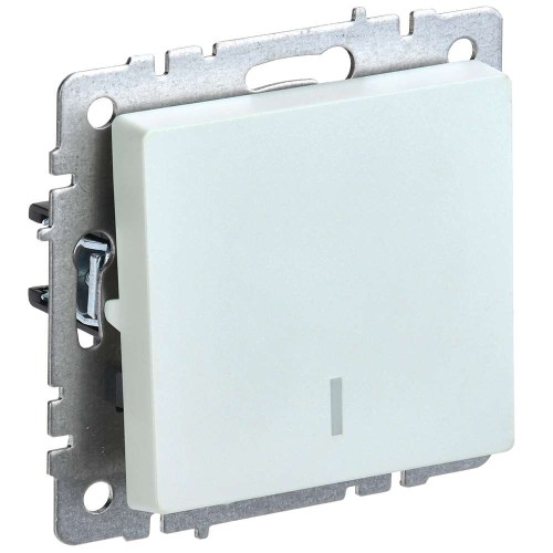 BRITE Выключатель 1-клавишный проходной с индикацией 10А ВС10-1-7-БрЖ жемчуг IEK BR-V12-1-10-K36, купить в Минске по самой низкой цене