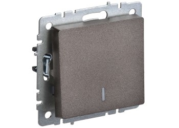 BRITE Выключатель 1-клавишный проходной с индикацией 10А ВС10-1-7-БрТБ темная бронза IEK BR-V12-1-10-K45