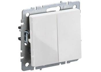 BRITE Выключатель 2-клавишный 10А ВС10-2-0-БрБ белый BR-V20-0-10-K01-PRO
