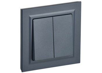 BRITE Выключатель 2-клавишный 10А в сборе ВСР10-2-0-БрМ маренго IEK BR-V20-0-10-K35-F