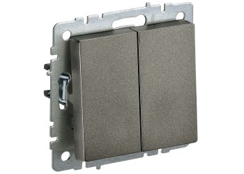 BRITE Выключатель 2-клавишный 10А ВС10-2-0-БрТБ темная бронза IEK BR-V20-0-10-K45