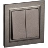 BRITE Выключатель 2-клавишный 10А в сборе ВСР10-2-0-БрТБ темная бронза IEK BR-V20-0-10-K45-F, купить в Минске по самой низкой цене