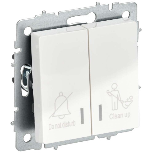 BRITE Выключатель 2-клавишный с индикацией для отелей 10А ВС10-2-9-БрБ белый IEK BR-V20-2-10-K01, купить в Минске по самой низкой цене