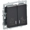 BRITE Выключатель 2-клавишный с индикацией для отелей 10А ВС10-2-9-БрЧ черный IEK BR-V20-2-10-K02, купить в Минске по самой низкой цене