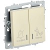 BRITE Выключатель 2-клавишный с индикацией для отелей 10А ВС10-2-9-БрКр бежевый IEK BR-V20-2-10-K10, купить в Минске по самой низкой цене