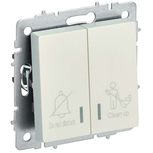 BRITE Выключатель 2-клавишный с индикацией для отелей 10А ВС10-2-9-БрЖ жемчуг IEK BR-V20-2-10-K36, купить в Минске по самой низкой цене