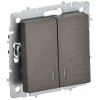 BRITE Выключатель 2-клавишный с индикацией для отелей 10А ВС10-2-9-БрТБ темная бронза IEK BR-V20-2-10-K45, купить в Минске по самой низкой цене
