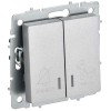 BRITE Выключатель 2-клавишный с индикацией для отелей 10А ВС10-2-9-БрА алюминий IEK BR-V20-2-10-K47, купить в Минске по самой низкой цене