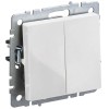 BRITE Выключатель 2-клавишный проходной 10А ВС10-2-6-БрБ белый BR-V22-0-10-K01-PRO, купить в Минске по самой низкой цене