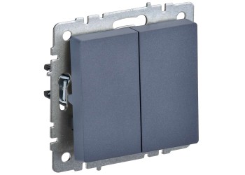 BRITE Выключатель 2-клавишный проходной 10А ВС10-2-6-БрМ маренго IEK BR-V22-0-10-K35