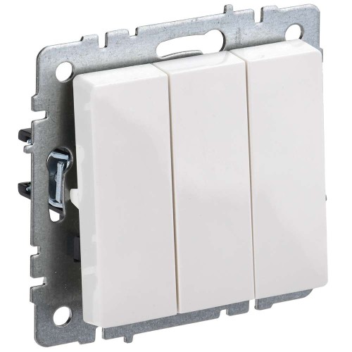 BRITE Выключатель 3-клавишный 10А ВС10-3-0-БрБ белый BR-V30-0-10-K01-PRO, купить в Минске по самой низкой цене