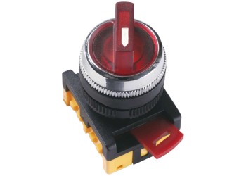 Переключатель АNС-22-2 на 2 положения "I-O" 1з+1р неон/240В красный IEK BSW10-ANC-2-K04