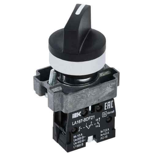 Переключатель LA167-BDF21 на 2 положения 1з черный IEK BSW20-BDF21-1-24-67-2-K02, купить в Минске по самой низкой цене