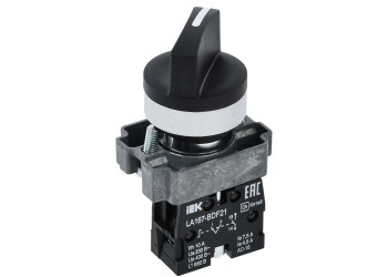 Переключатель LA167-BDF21 на 2 положения 1з черный IEK BSW20-BDF21-1-24-67-2-K02