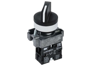 Переключатель LA167-BDF41 на 2 положения 1з черный IEK BSW20-BDF41-1-24-67-2-K02
