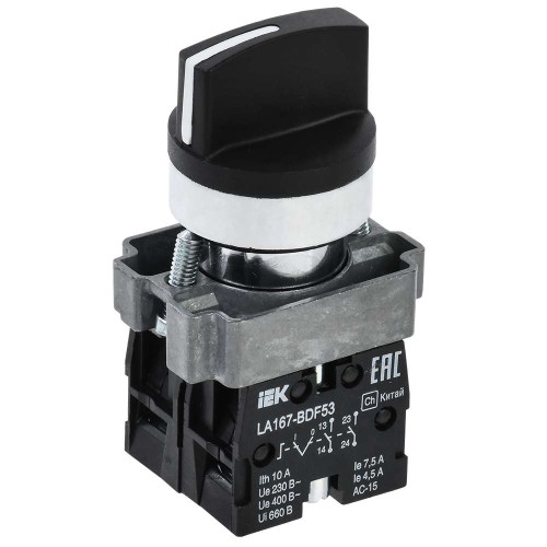 Переключатель LA167-BDF53 на 3 положения 2з черный IEK BSW20-BDF53-4-24-67-3-K02, купить в Минске по самой низкой цене