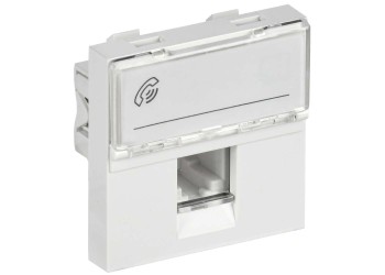 Розетка телефонная РКФ-20-00-П RJ-11 кат.3 (на 2 модуля) ПРАЙМЕР белая IEK CKK-40D-RT2-K01