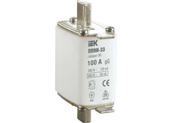 Плавкая вставка предохранителя ППНИ-33 габарит 00 100А IEK DPP10-100
