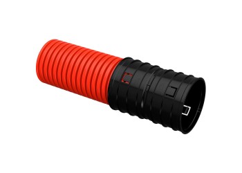 ELASTA Труба гофрированная двустенная жесткая ПНД d=125мм красная (6м) IEK EA-TG13-2-1-2-125-006-K04