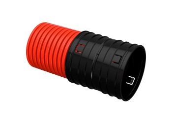 ELASTA Труба гофрированная двустенная жесткая ПНД d=200мм красная (6м) IEK EA-TG13-2-1-2-200-006-K04