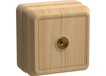 OKTAVA Розетка 1-местная TV для открытой установки РТВ20-ОС сосна IEK EAO10-K03-DC