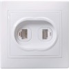 KVARTA Розетка 2-местная RJ11+RJ45 кат.5е РК/Т12-КБ белый IEK EIK10-K01-DM, купить в Минске по самой низкой цене