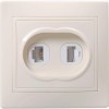 KVARTA Розетка 2-местная RJ11+RJ45 кат.5е РК/Т12-ККм кремовый IEK EIK10-K33-DM, купить в Минске по самой низкой цене