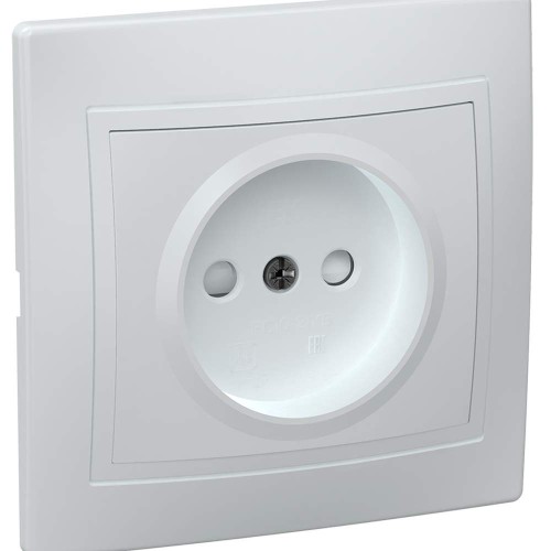 KVARTA Розетка 1-местная без заземления с защитными шторками 10А РСш10-2-КБ белый IEK ERK10-K01-10-DM, купить в Минске по самой низкой цене