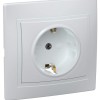 KVARTA Розетка 1-местная с заземлением с защитными шторками 16А кер. РСш10-3-КБ белый IEK ERK14-K01-16-K, купить в Минске по самой низкой цене