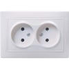 KVARTA Розетка 2-местная без заземления без защитных шторок 10А кер РС12-2-КБ белый IEK ERK20-K01-10-K, купить в Минске по самой низкой цене