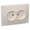 KVARTA Розетка 2-местная без заземления с защитными шторками 10А РСш12-2-ККм кремовый IEK ERK20-K33-10-DM, купить в Минске по самой низкой цене